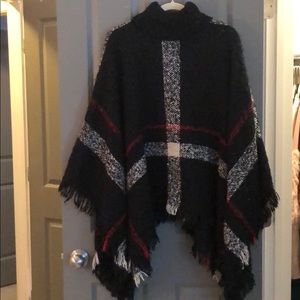 Black Turtleneck Poncho